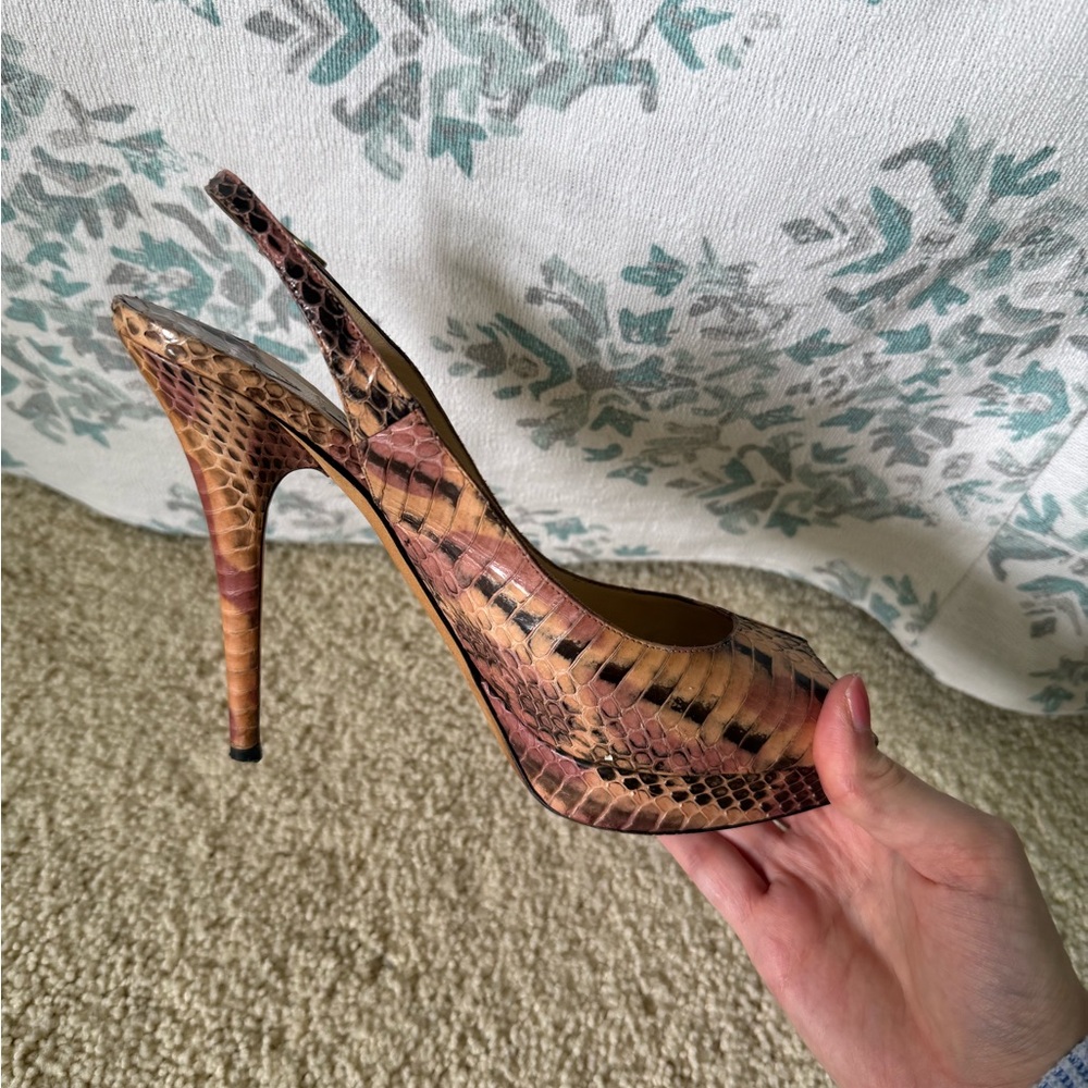 Jimmy Choo Snakeskin Slingback Heels - Picture 8 of 9